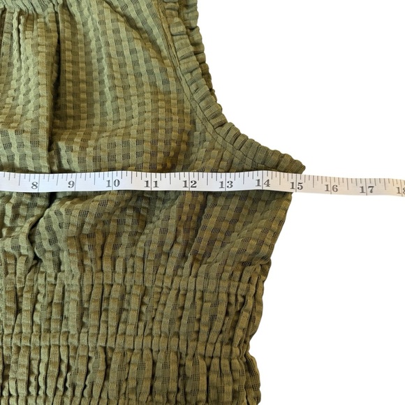 Anthropologie Maeve Smocked Halter Top Olive Green XS Boho Bohemian Chic Fall - Picture 13 of 13